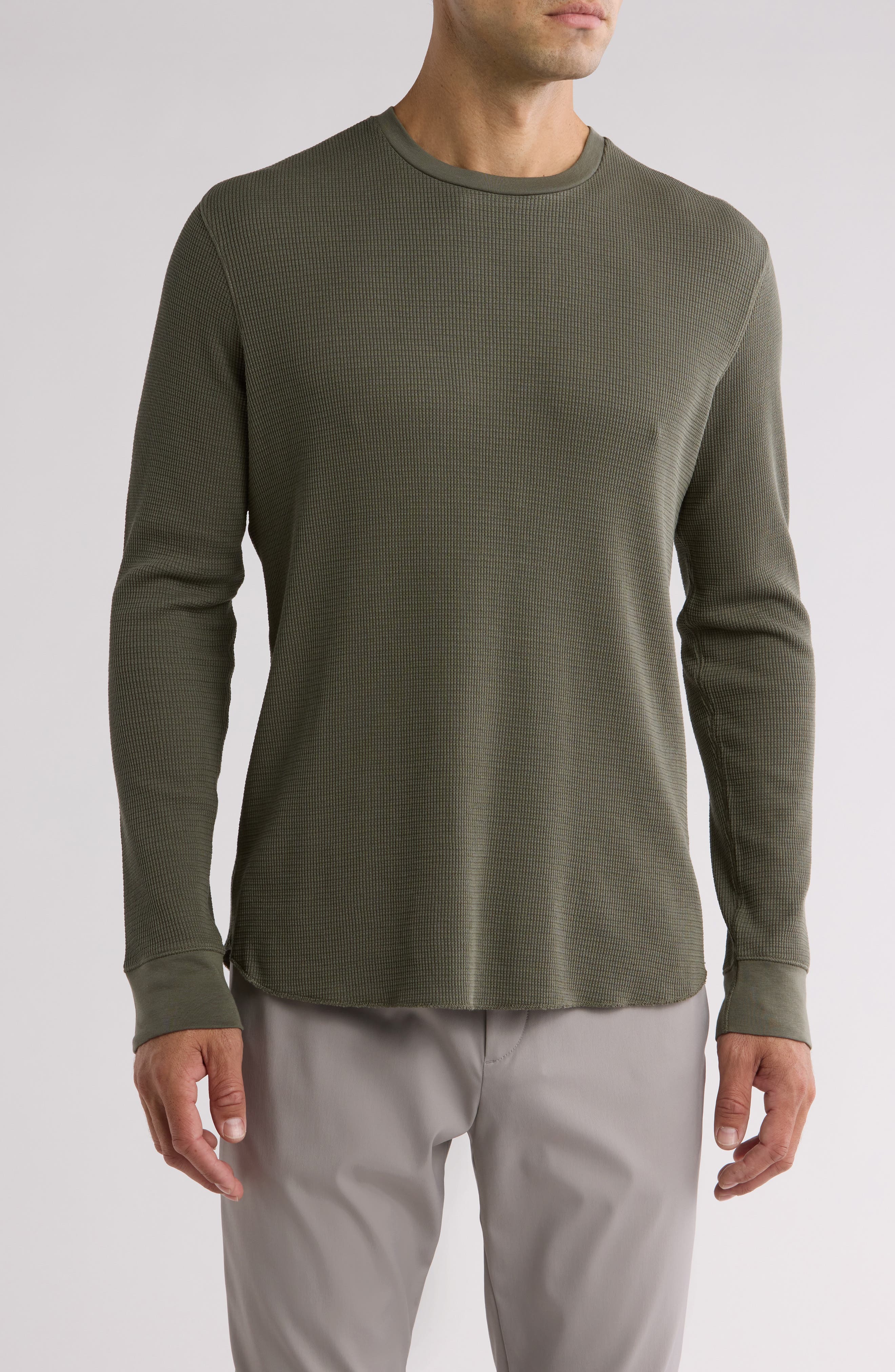 Vince Men's Thermal Cotton Blend Long Sleeve Crewneck T-Shirt