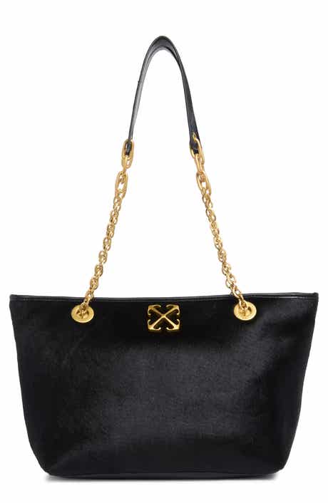 Small Jitney Chain Leather & Calf Hair Tote