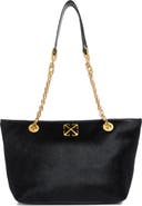 Off-White Small Jitney Chain Leather & Calf Hair Tote
