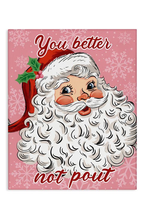 Vintage Santa Canvas Wall Art
