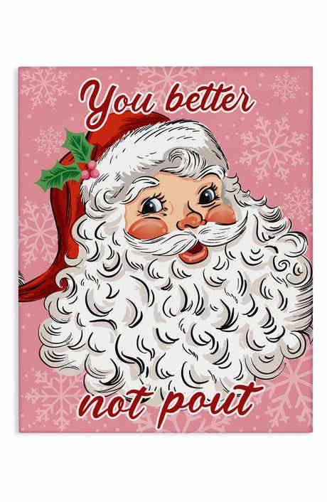 Stupell Industries Vintage Santa Canvas Wall Art