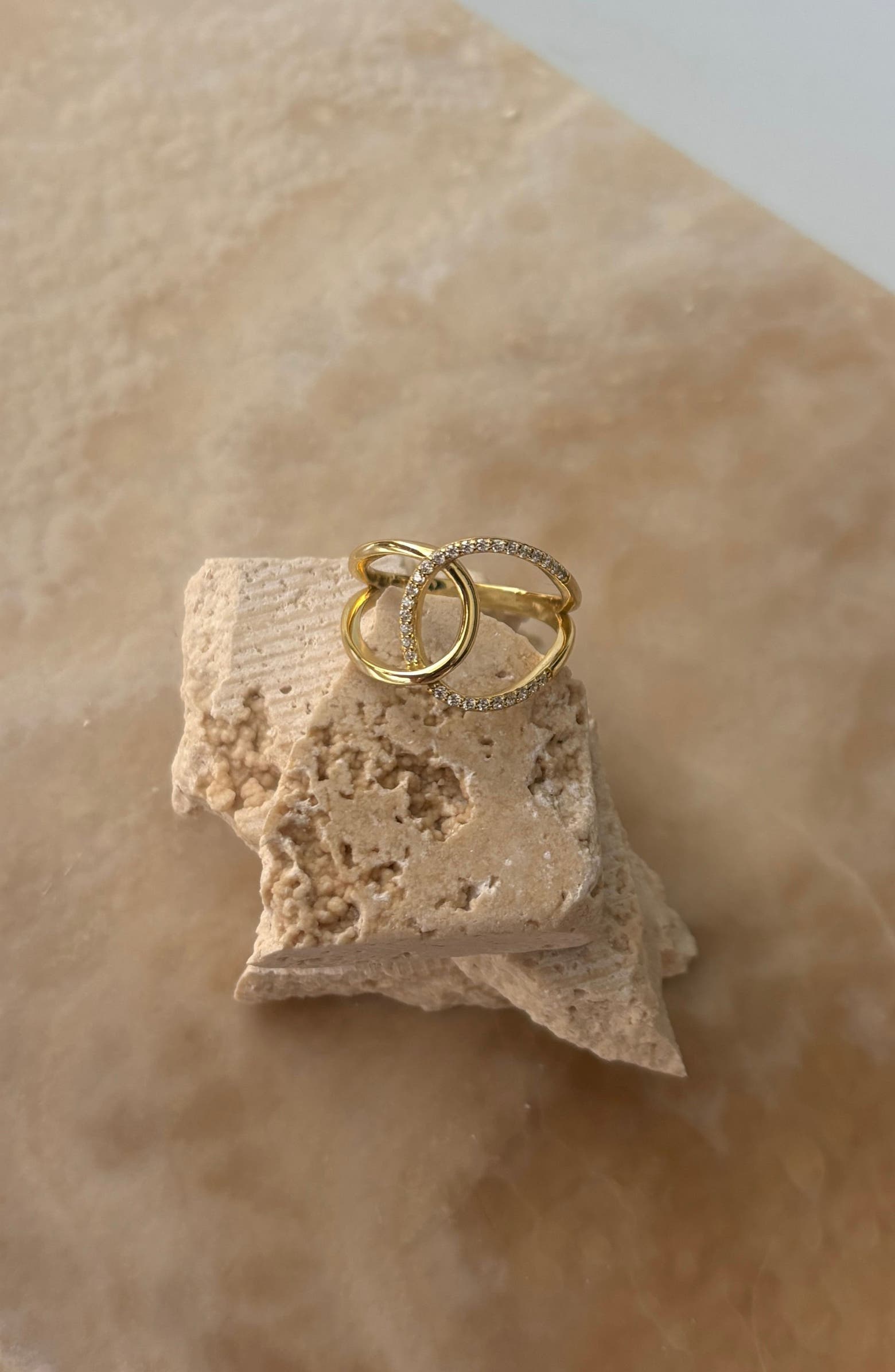 ADORNIA FINE Pavé 925 Sterling Silver CZ Interlocking Ring | Nordstromrack