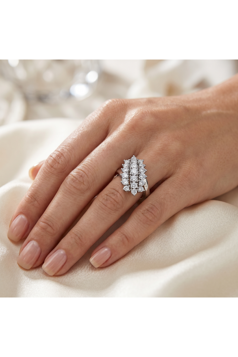 Astra 2Ct Diamond Cluster Cocktail Waterfall Women's Ring 10K Gold Lab Grown, Alternate, color, 10k Yellow Gold