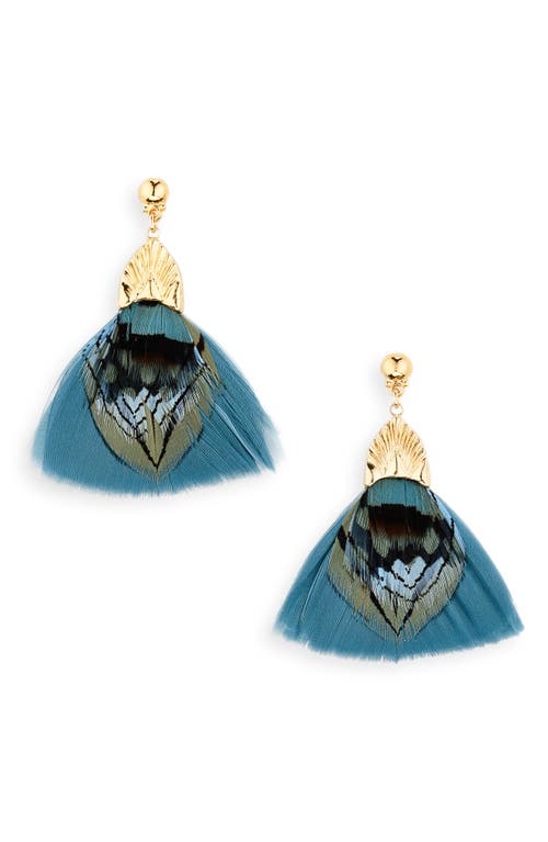 Gas Bijoux Plumette Drop Earrings In Dark Blue
