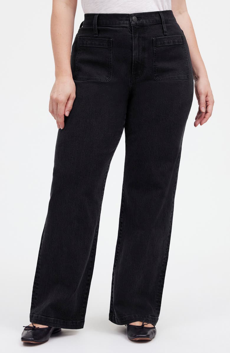 Madewell The Emmett Patch Pocket Wide Leg Jeans, Alternate, color,