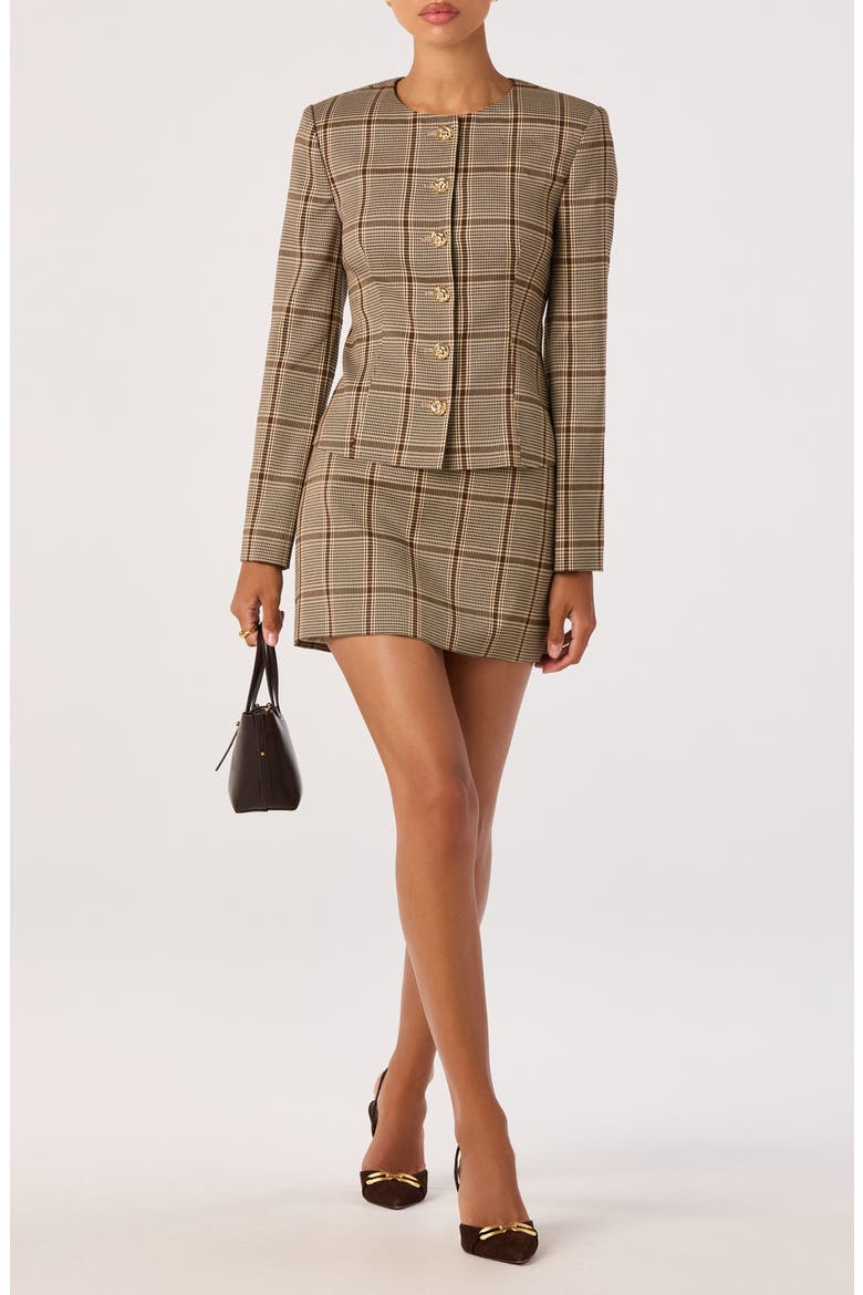 Remington Plaid Miniskirt, Alternate, color, TAN PLAID