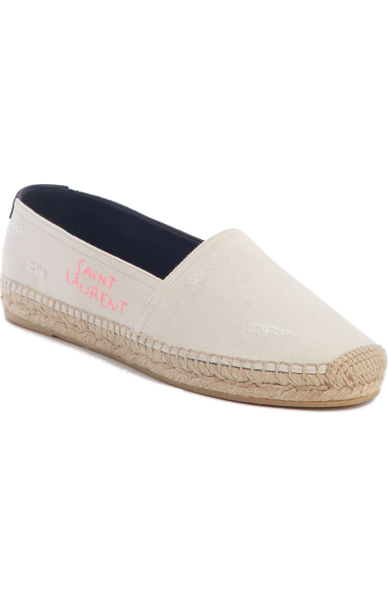 Saint Laurent Logo Embroidered Espadrille, Main, color,