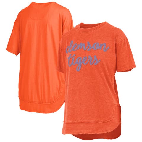 Women's Pressbox  Orange Clemson Tigers Poncho T-Shirt