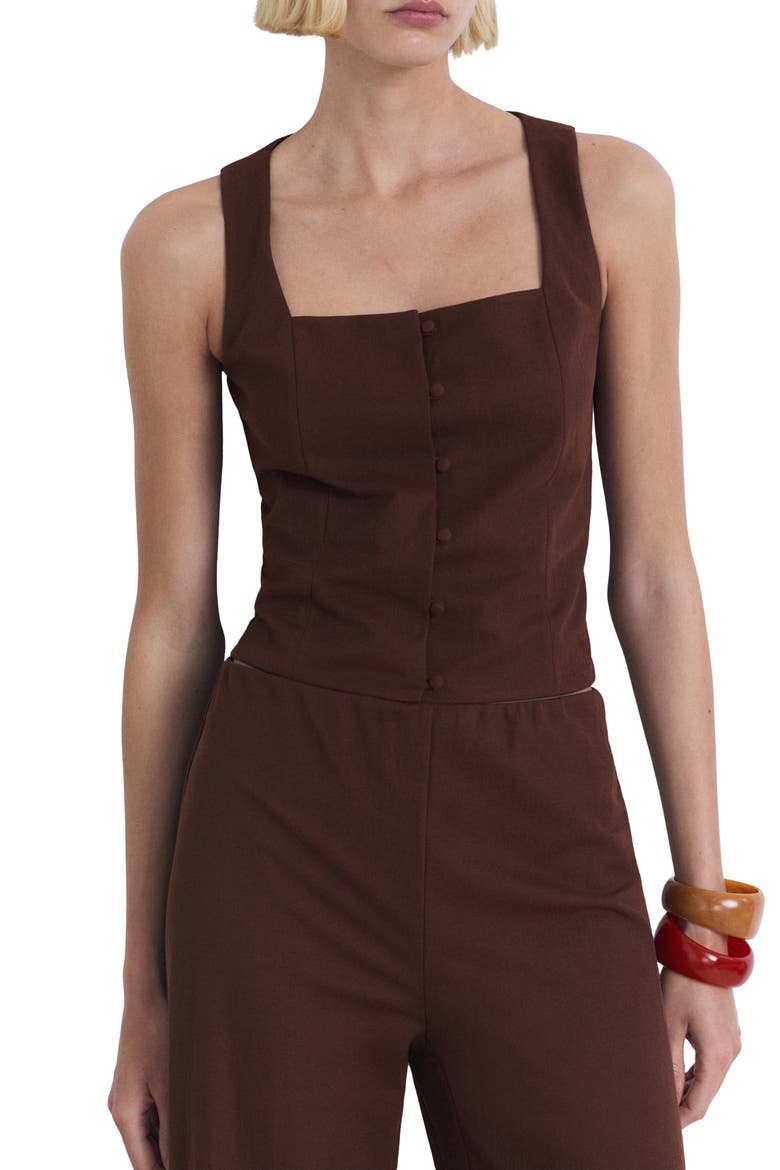 Square Neck Vest, Main, color, CHOCOLATE