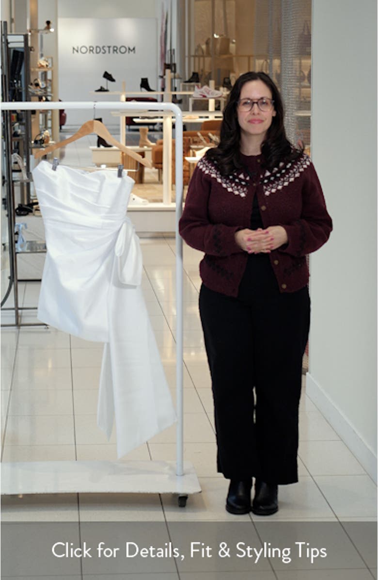 Paige Bow Detail Strapless Satin Cocktail Minidress, sales video thumbnail