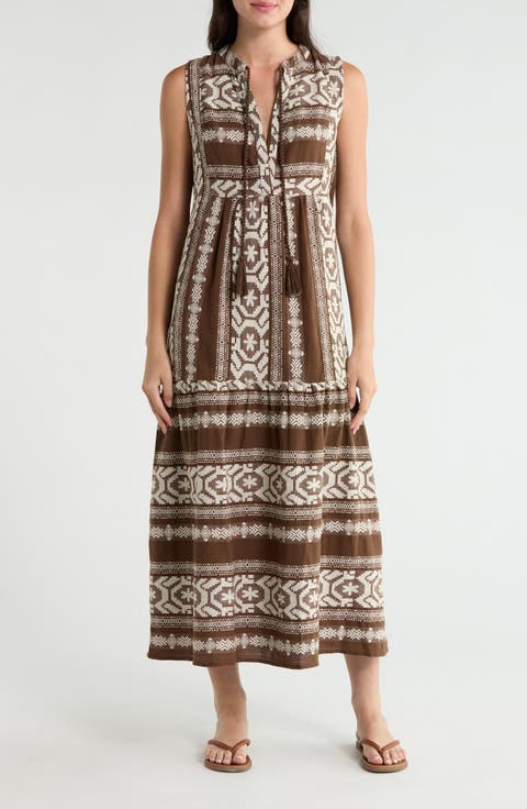Sleeveless Cotton Cover-Up Midi Dress