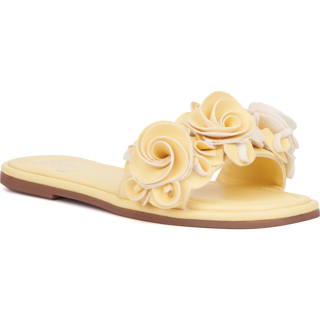 Olivia Miller Kids' Flower Slide Sandal In Yellow