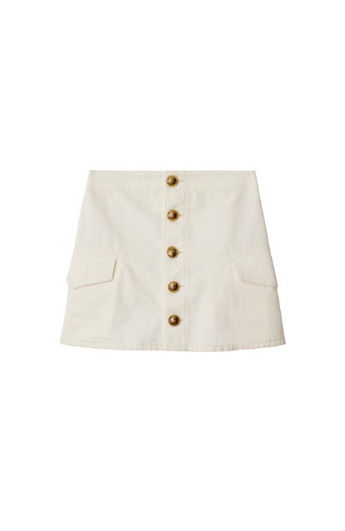 Burberry Mini Cotton Skirt In Off White