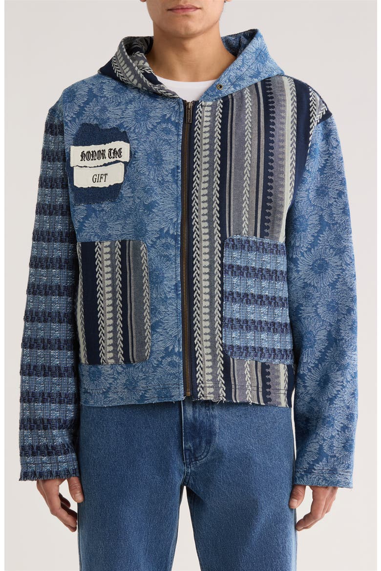 Indigo Tapestry Hoodie, Alternate, color, INDIGO