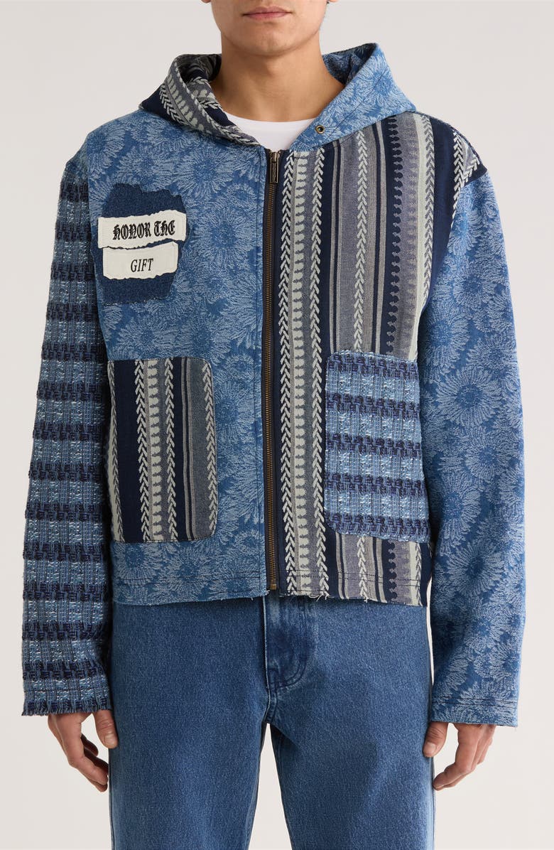 HONOR THE GIFT Indigo Tapestry Hoodie, Alternate, color, Indigo