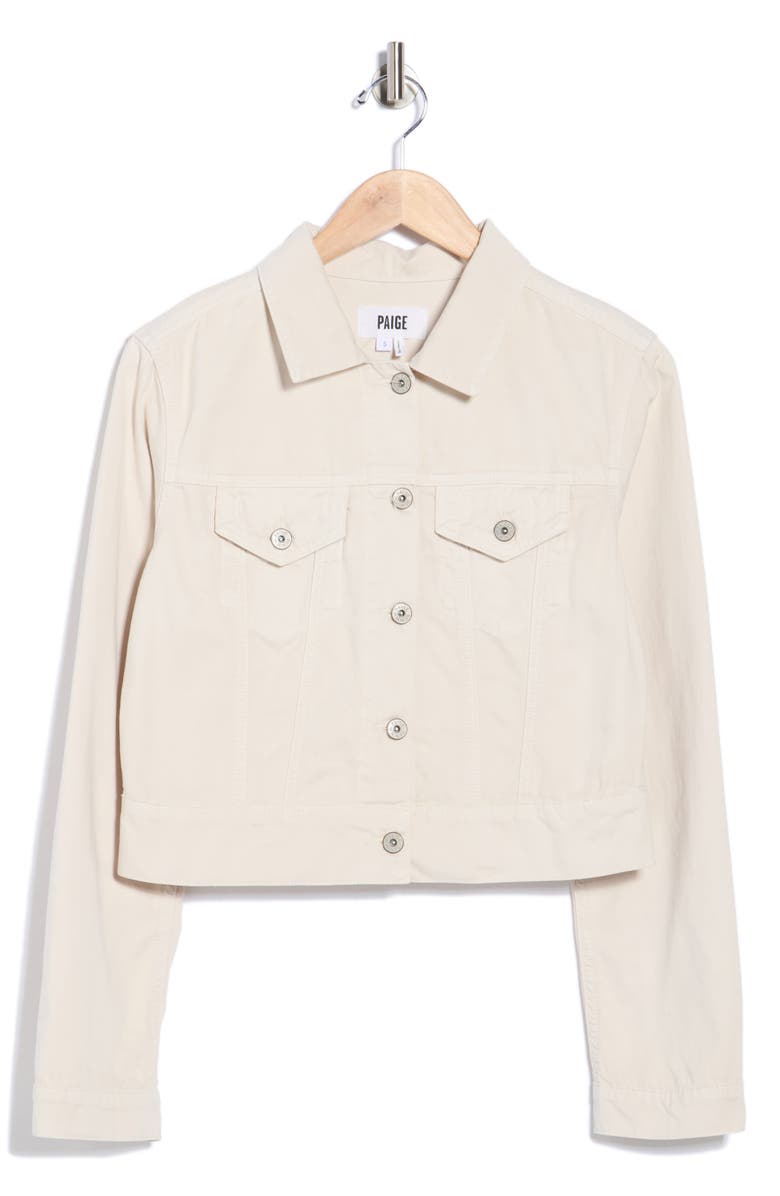 PAIGE Chara Crop Denim Shirt Jacket, Main, color, Neutral