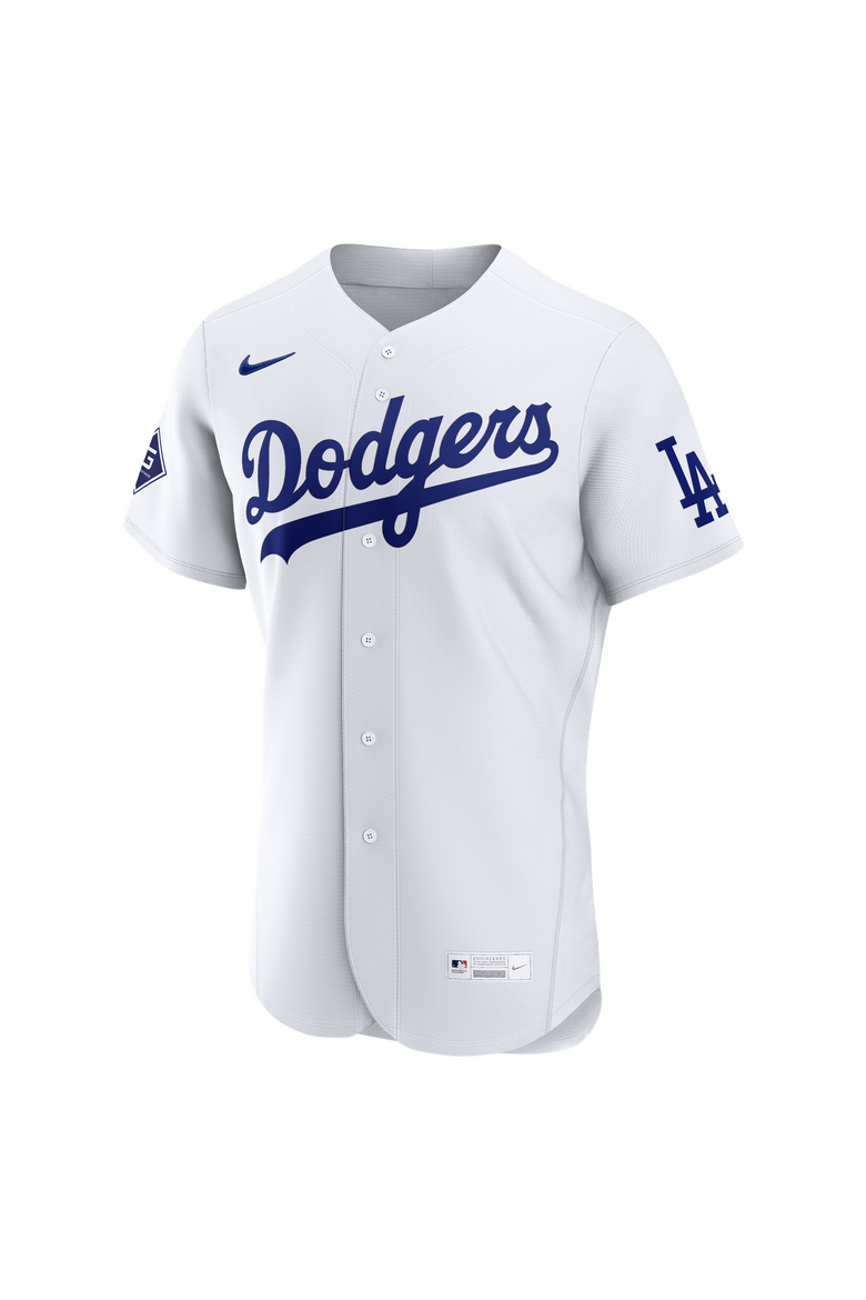 Men's Nike White Los Angeles Dodgers Home Sponsor Patch Authentic Jersey, Alternate, color, White