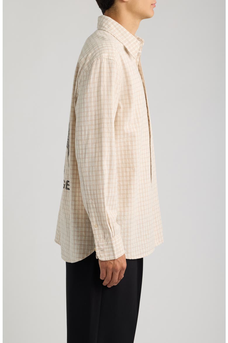 Repeater Graphic Plaid Organic Cotton Button-Up Shirt, Alternate, color, CORD BROWN