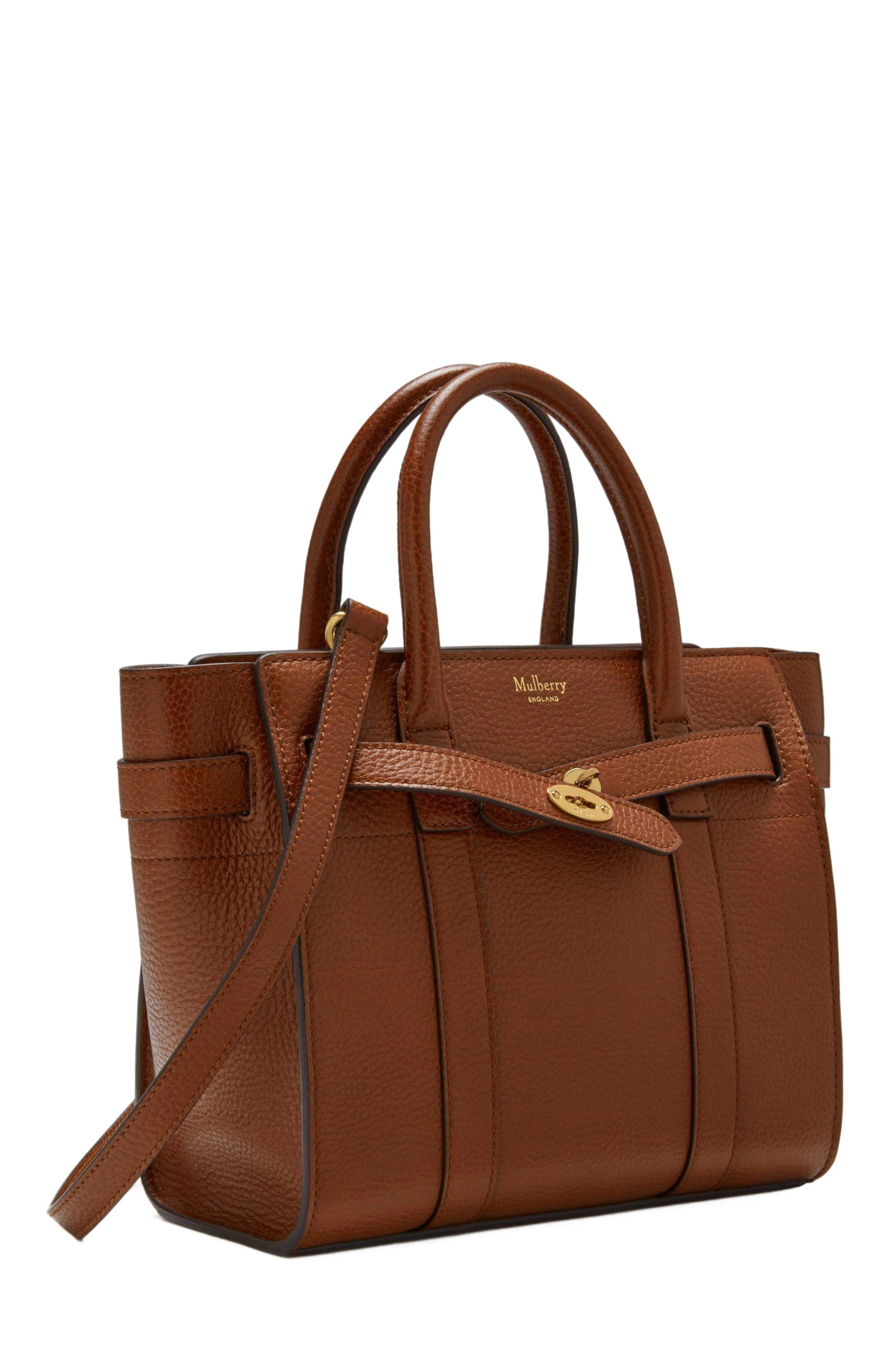 Mulberry Mini Zipped Bayswater Leather Satchel, Alternate, color, 