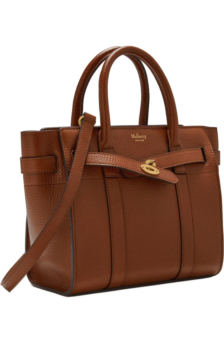 Mulberry Mini Zipped Bayswater Leather Satchel, Alternate, color, Oak