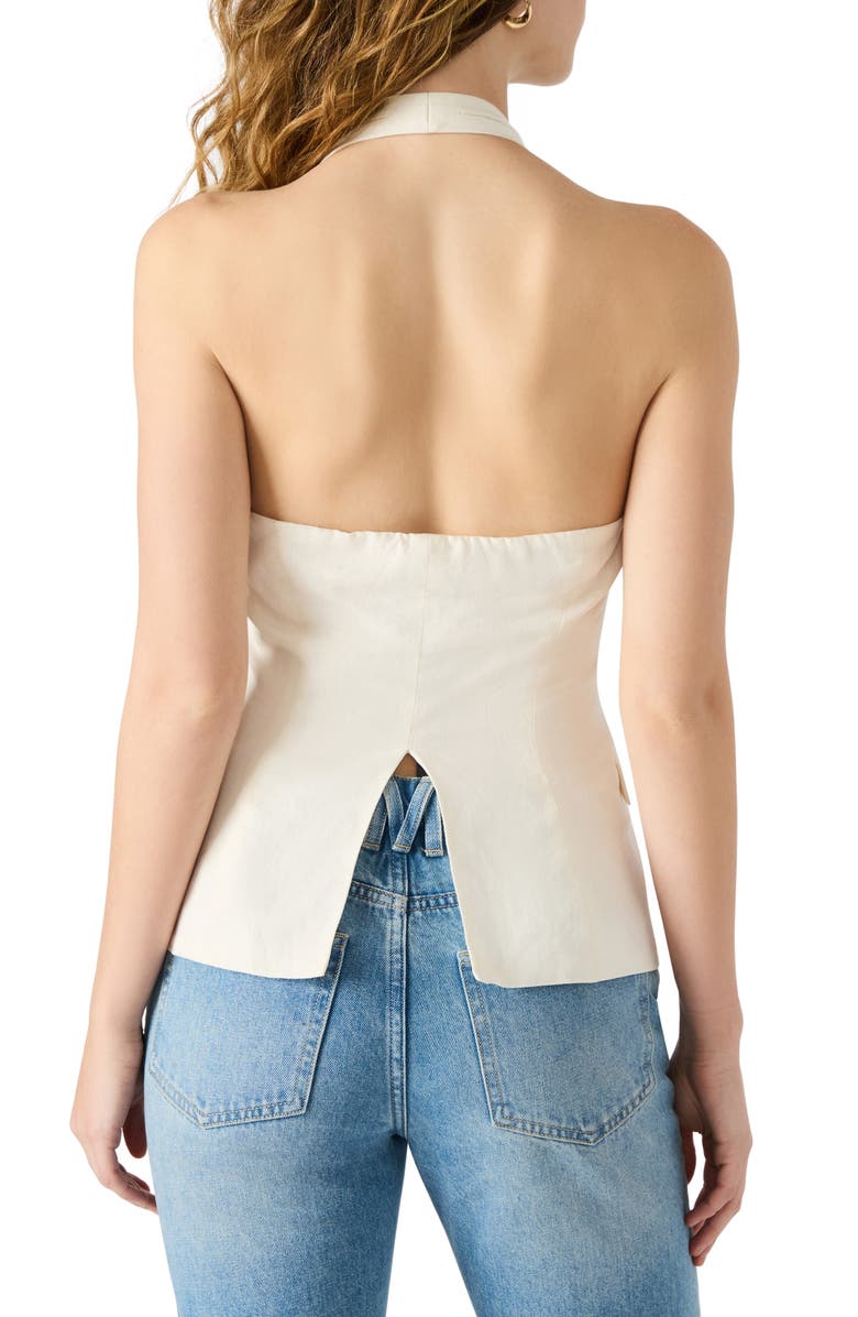 Steve Madden Brielle Linen Blend Halter Vest, Alternate, color, Ivory