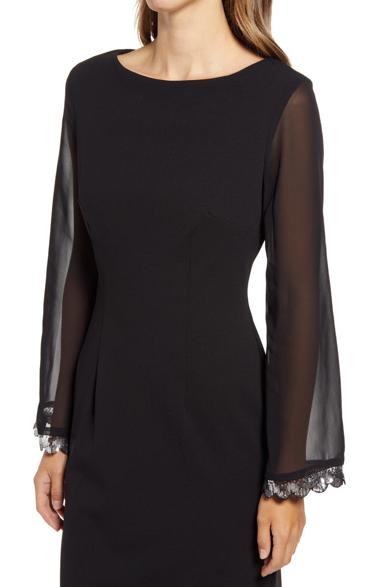 Connected Apparel Sequin Detail Long Sleeve Dress, Alternate, color,