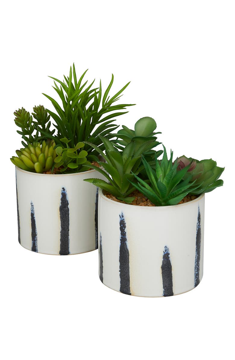 Novogratz Artificial Potted Succulent 2-Piece Set, Alternate, color,