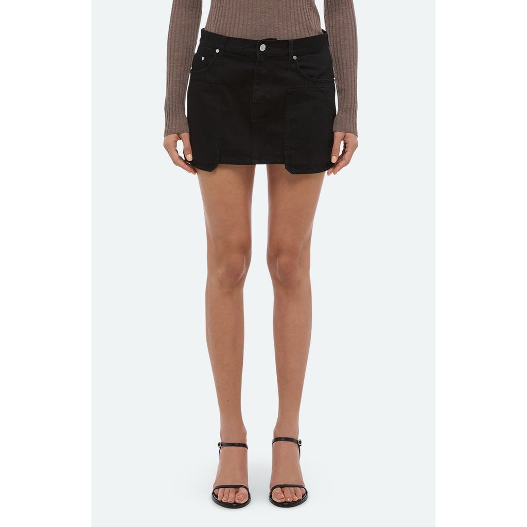 Helmut Lang Mini Denim Carpenter Skirt In Black