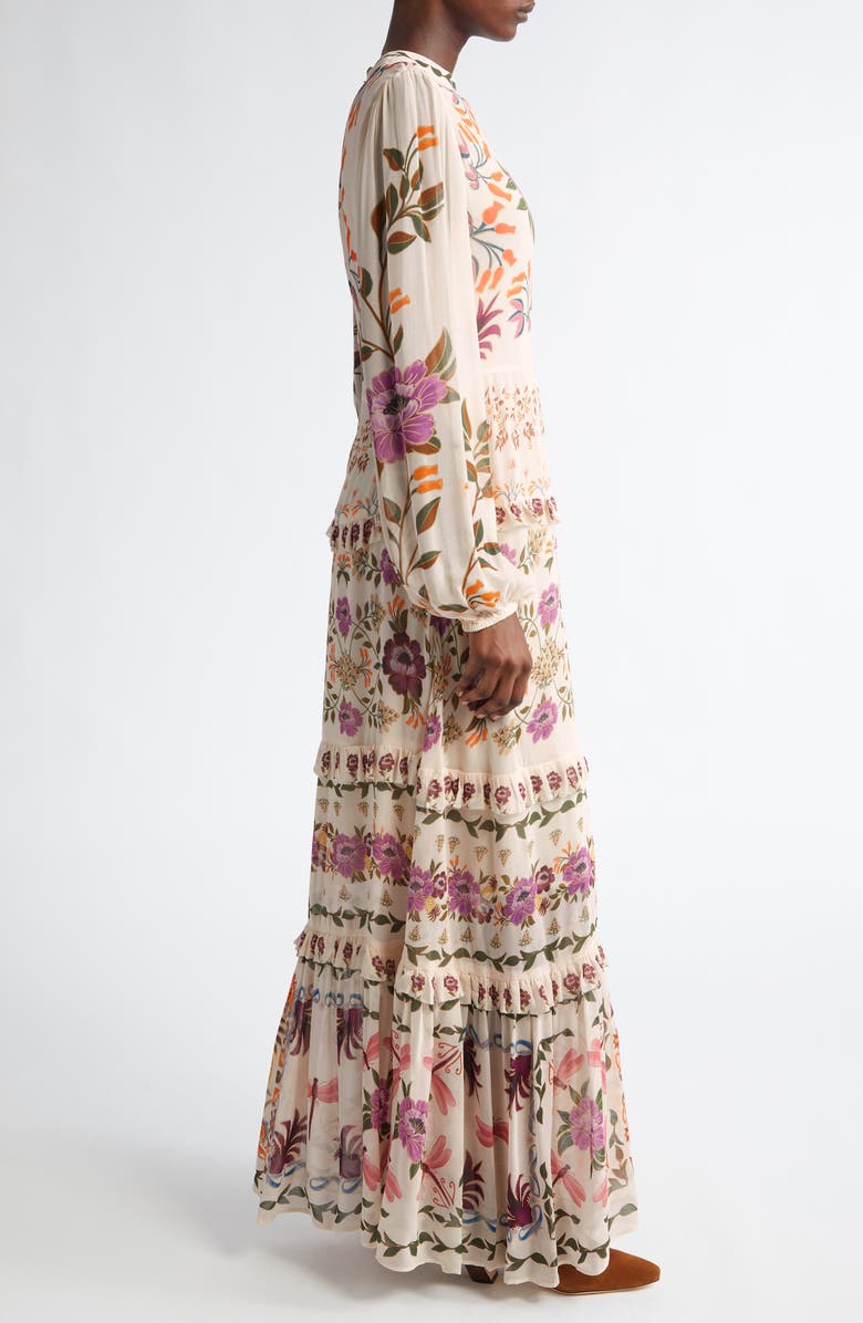 FARM Rio Winter Garden Ruffle Long Sleeve Maxi Dress, Alternate, color, 