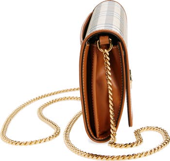 Burberry Hannah Check Coated Canvas Wallet on a Chain
