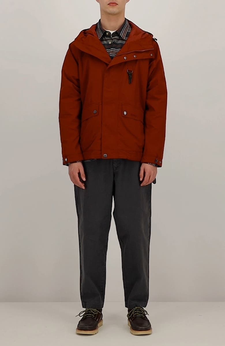 Barbour Hooded Waterproof Jacket, Alternate, color, Fired Brick