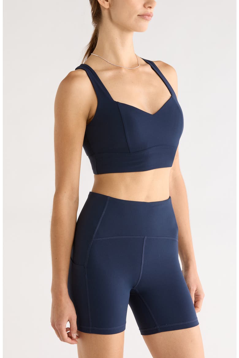 Studio Luxe Sweetheart Sports Bra, Alternate, color, NAVY SAPPHIRE