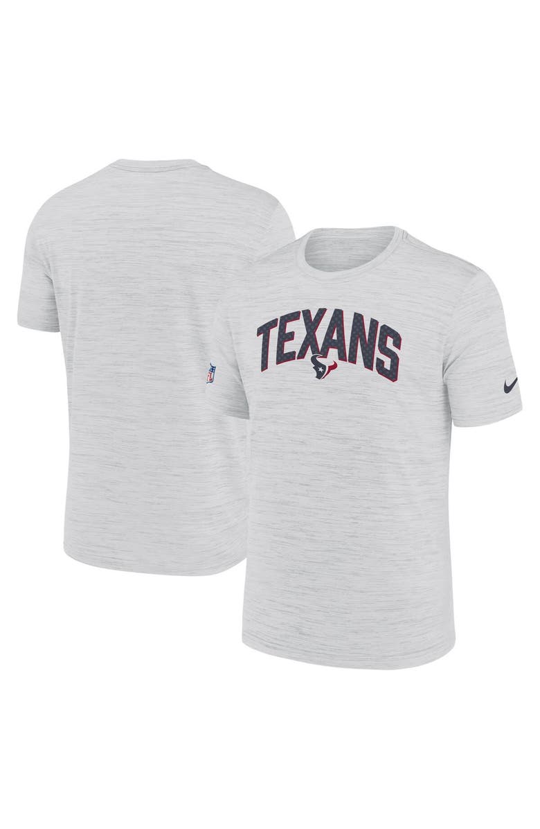 Nike Men's Nike White Houston Texans Sideline Velocity Athletic Stack Performance T-Shirt, Alternate, color, 