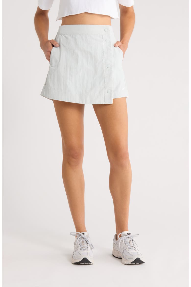 Sportswear Essential Water Repellent Woven Skort, Main, color, 034 LT SIL/WHITE