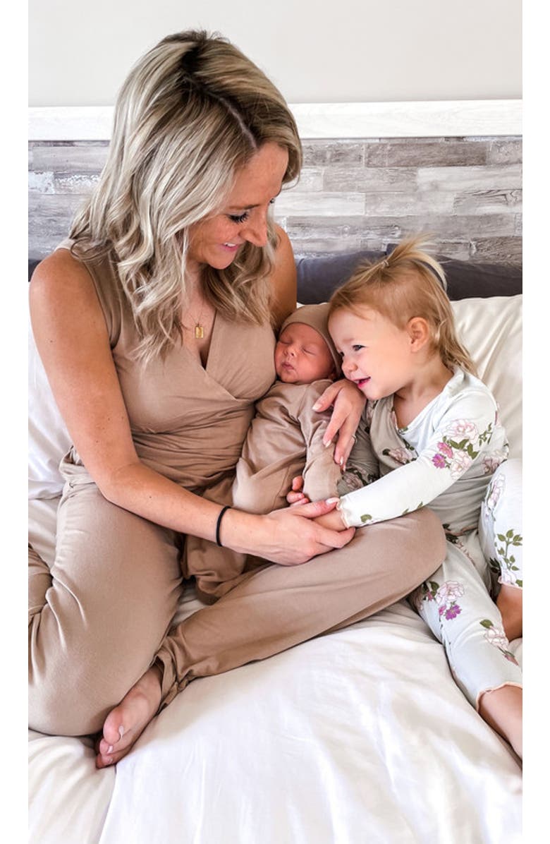 Everly Grey Charlie Fitted Long Sleeve 3-Piece Pajamas, Alternate, color, Peony