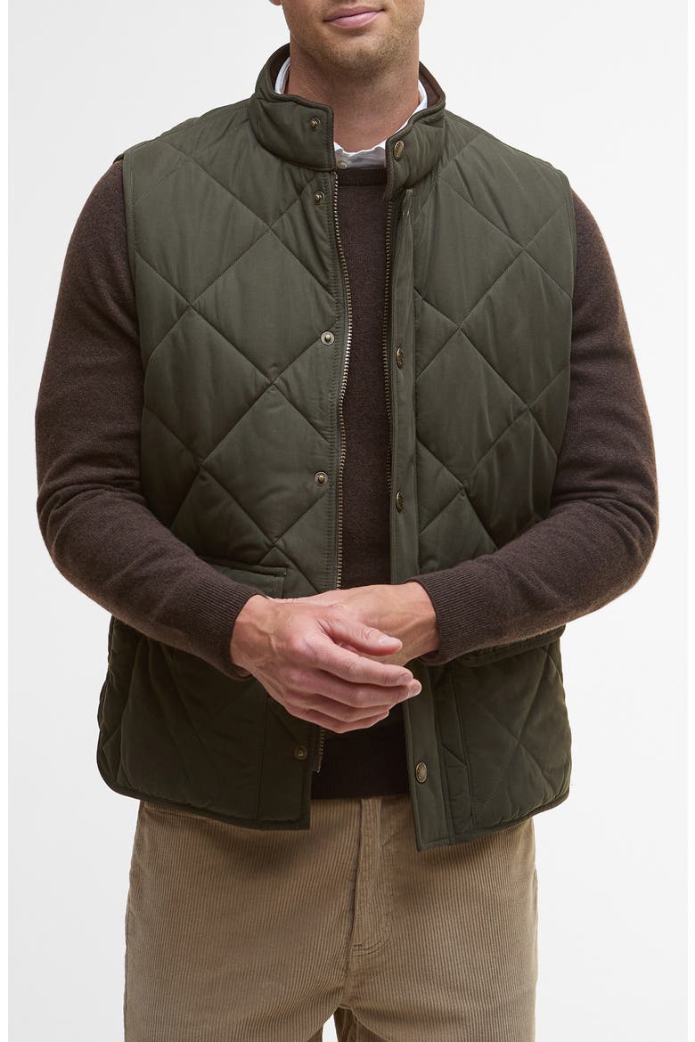 Winter Lowerdale Quilted Vest, Main, color, DARK OLIVE