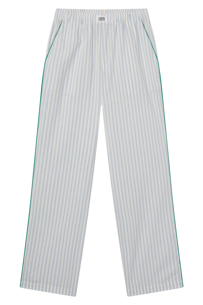 Piped Airy Cotton Wide Leg Pants, Alternate, color, STILLWATER STRIPE/SPG CLVR