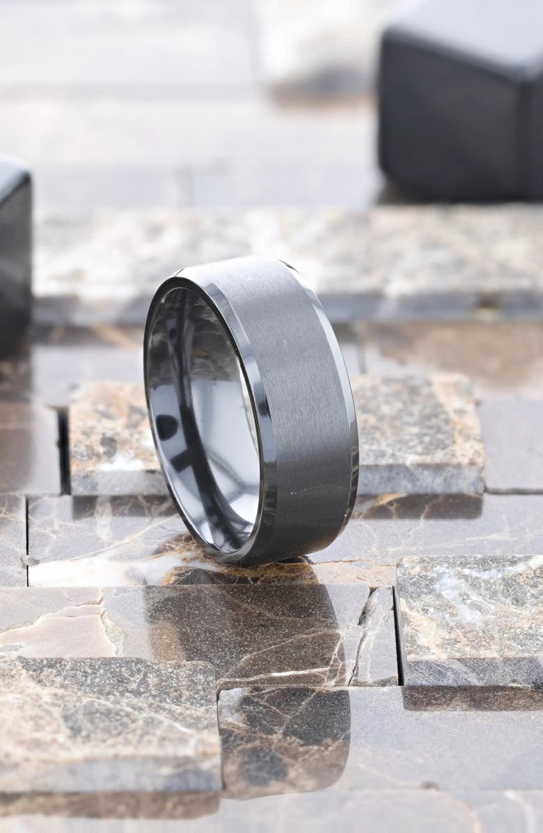 Larson Jewelers Elysian Titanium Wedding Band, Alternate, color, Black Titanium