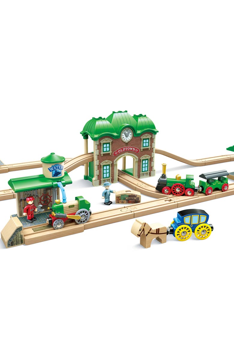 Hape Wooden Retro Train Station Play Set, Alternate, color, 