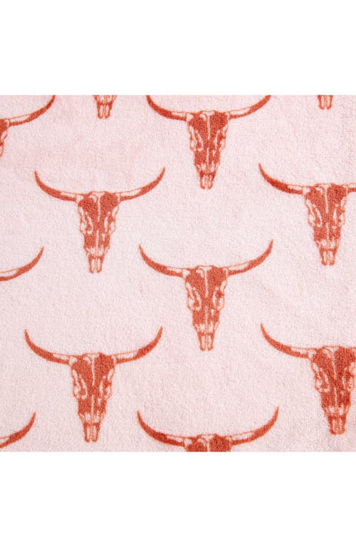 Wrangler Steer Head Ultra Soft Plush Fleece Reversible Thro In Pink