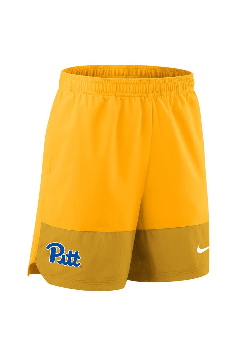 Men's Nike Gold Pitt Panthers 2025 Sideline Performance Shorts, Alternate, color, Gold