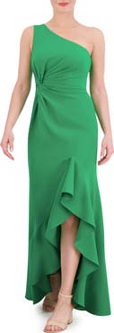 Vince Camuto Ruffle Detail One-Shoulder High-Low Gown
