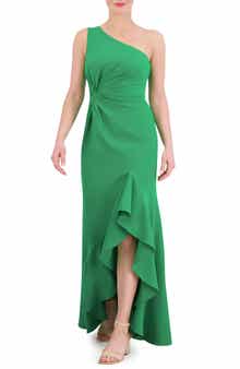 Vince Camuto Ruffle Detail One-Shoulder High-Low Gown