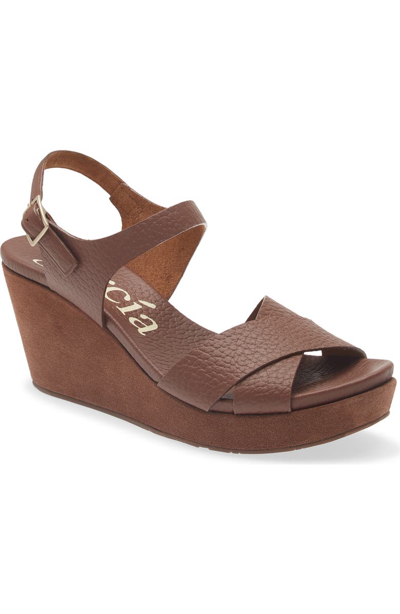 Pedro Garcia Aleyda Wedge Sandal, Main, color, Chestnut Cervo