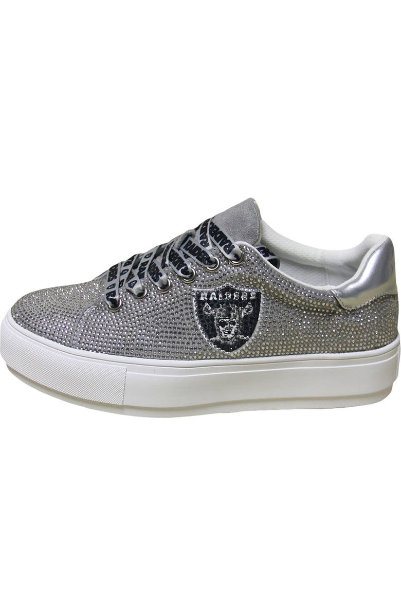 CUCE Women's Cuce Silver Las Vegas Raiders Team Color Crystal Sneakers, Alternate, color, Silver