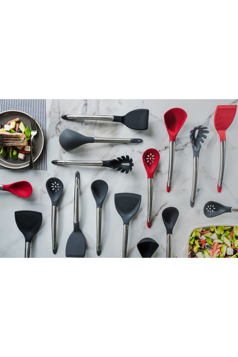 Silicone & Stainless Steel 12.25-Inch Ladle, Alternate, color, Gray