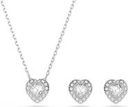 Swarovski x Ariana Grande Angelic Crystal Heart Halo Stud Earrings & Necklace Set