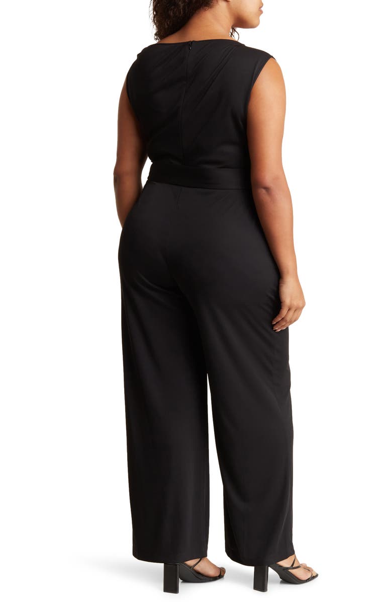 Anne Klein Cap Sleeve Belted Jumpsuit, Alternate, color, 