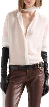 7 For All Mankind Silk Bow Shirt