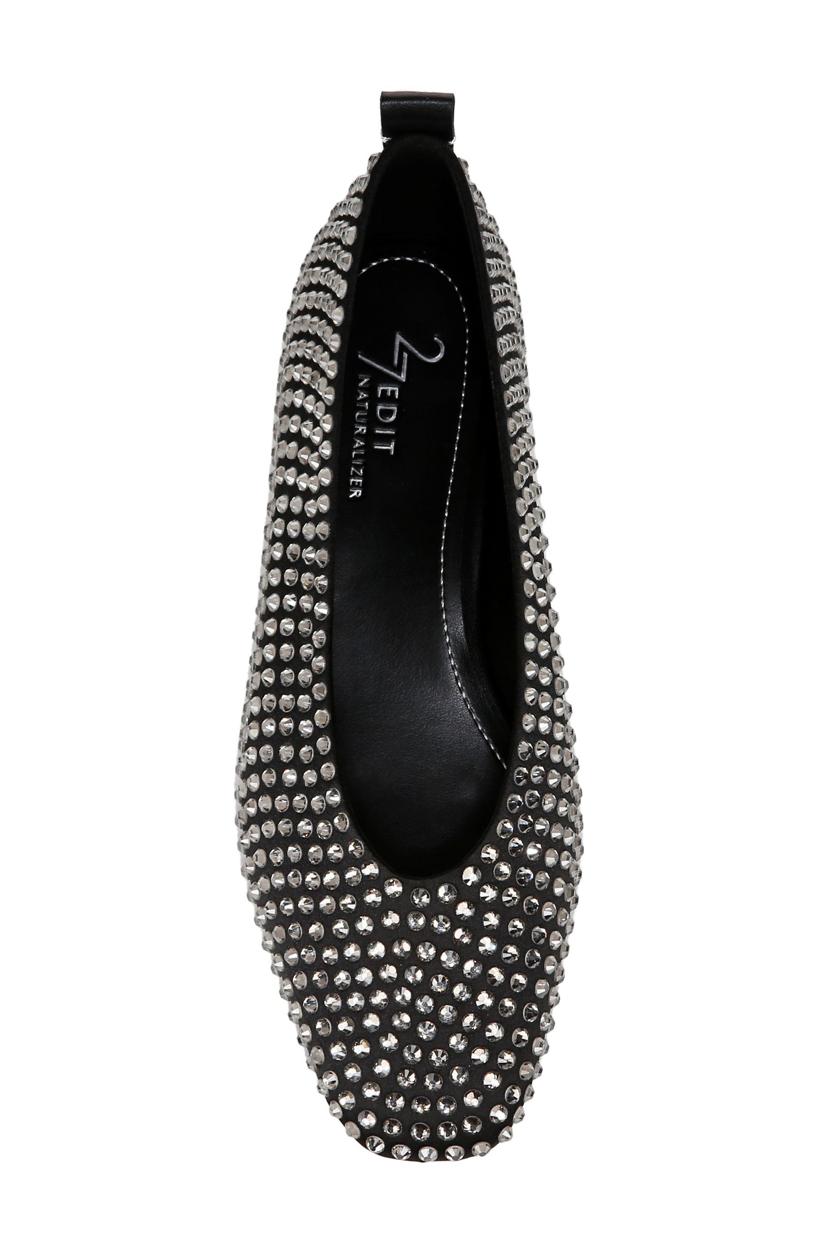 27 EDIT Naturalizer Carla Sparkle Embellished Flat, Alternate, color, Black